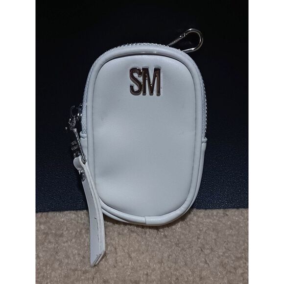 Steve Madden Handbags - STEVE MADDEN White Keychain Pouch w/ Silver Clip